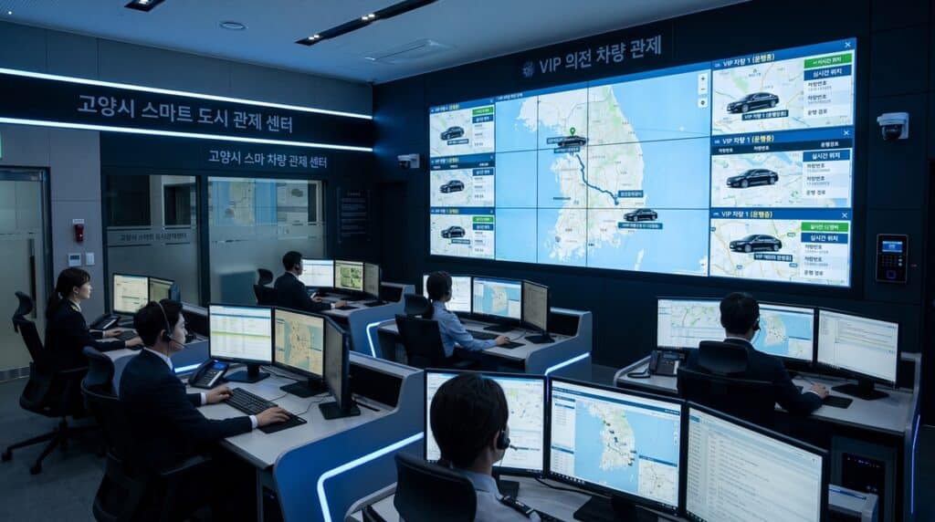 High-tech Dispatch Center Monitoring VIP Vehicles 실시간 VIP 차량 스마트 관제 모니터링 모습