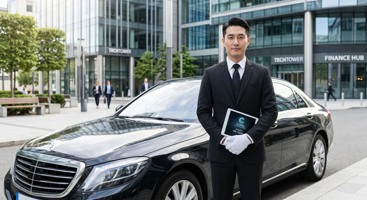 대리비 계산 관련 정장을 착용한 전문 기사의 서비스 모습