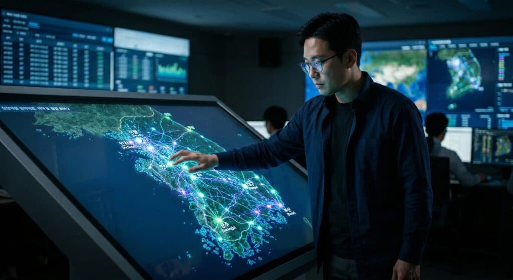 전국대리운전 관련 광역 네트워크망을 확인하는 모습