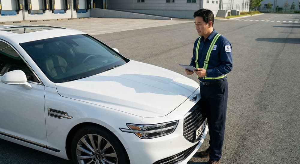 법인탁송업체 관련 전문 기사의 신뢰감을 주는 모습