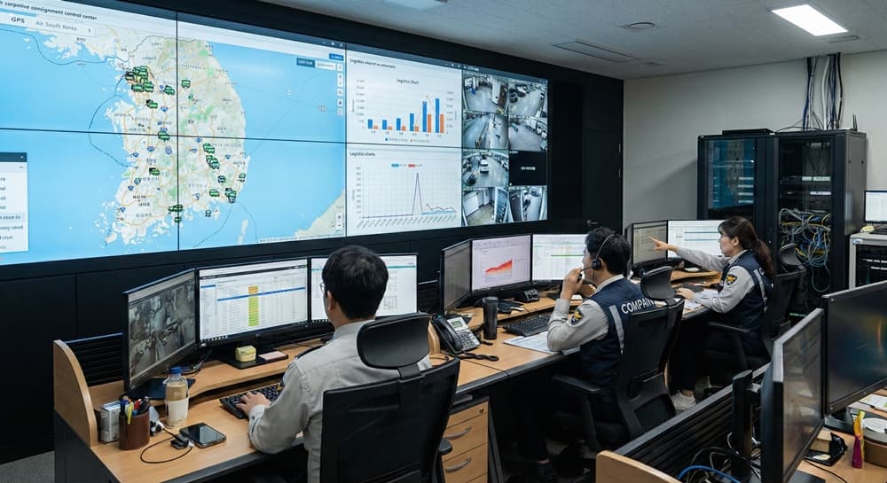 법인탁송업체 관련 실시간 관제 시스템의 모습