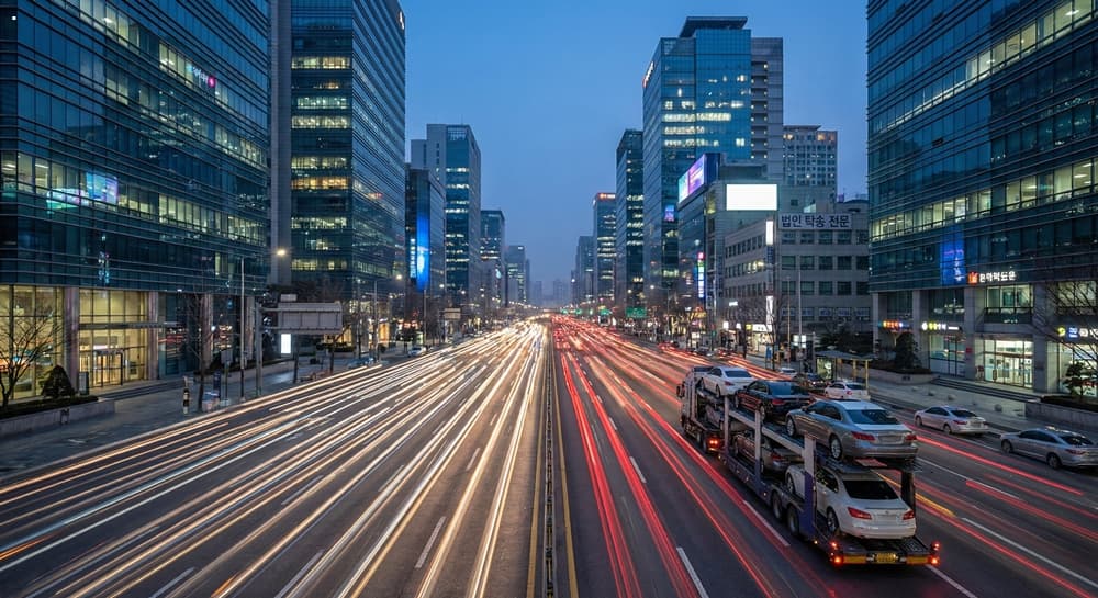 법인탁송업체 관련 테헤란로 오피스 권역의 전경