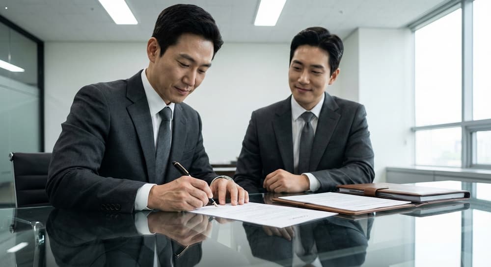 법인탁송업체 관련 서비스 계약을 체결하는 모습