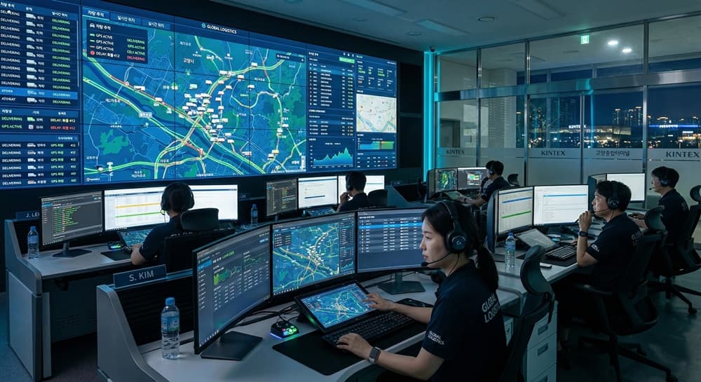 운전직채용 관련 28년 전통의 관제 시스템에서 실시간 배차를 모니터링하는 모습