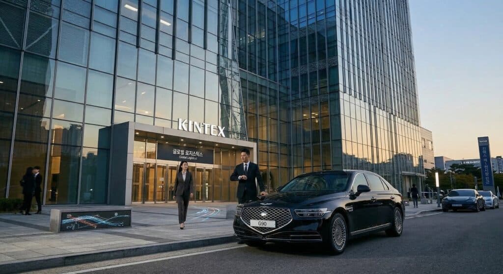 운전알바 관련 기업 임원 의전 업무를 수행하는 모습