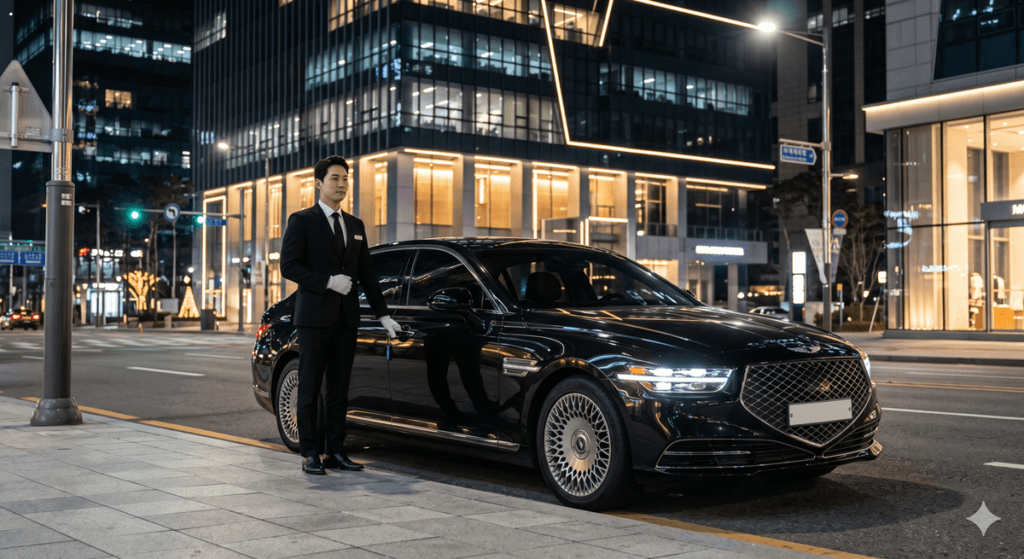 기업용 대리운전 관련 VIP 의전을 수행하는 전문 기사의 모습