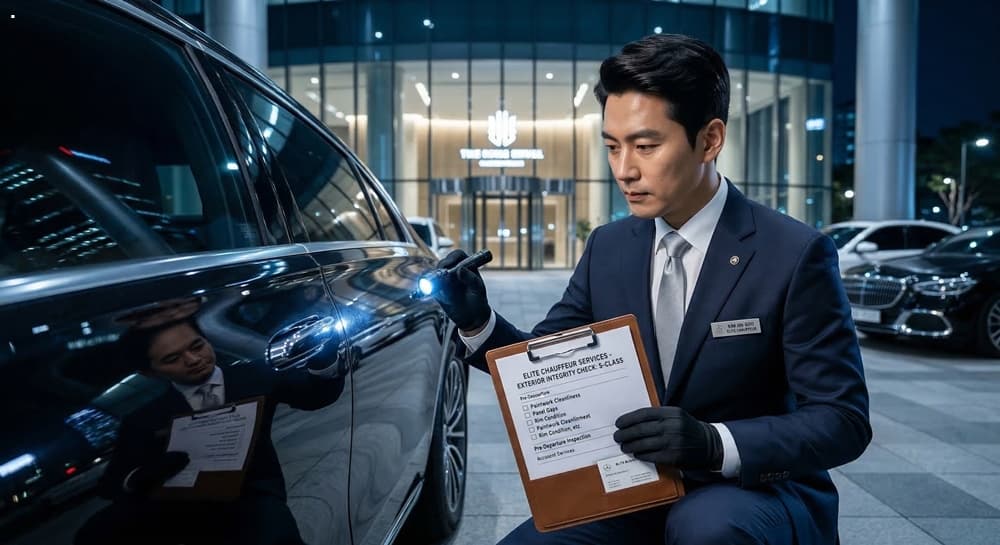 탁송대리 관련 전문 기사가 차량을 점검하는 모습