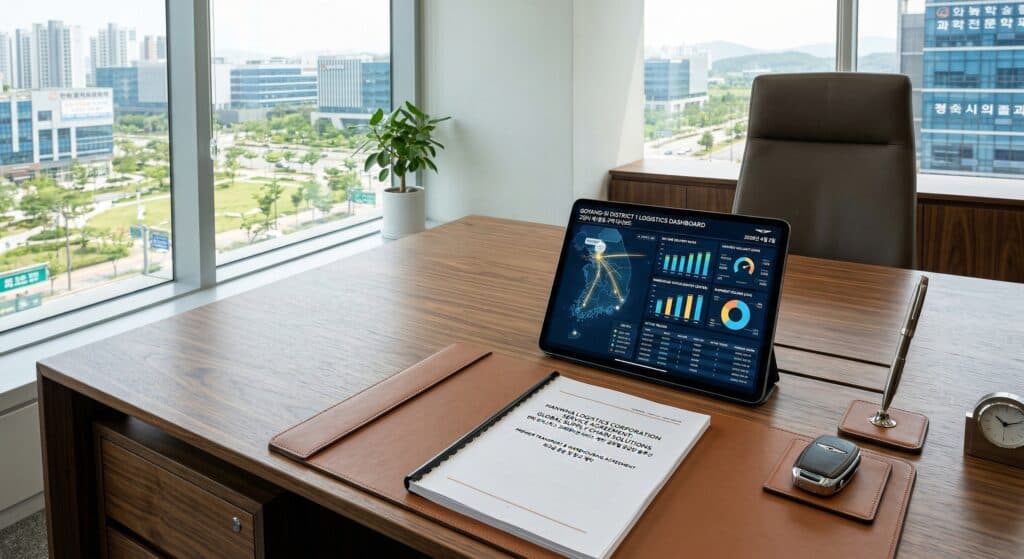 임원수행기사 관련 법인 계약 서류 검토 모습