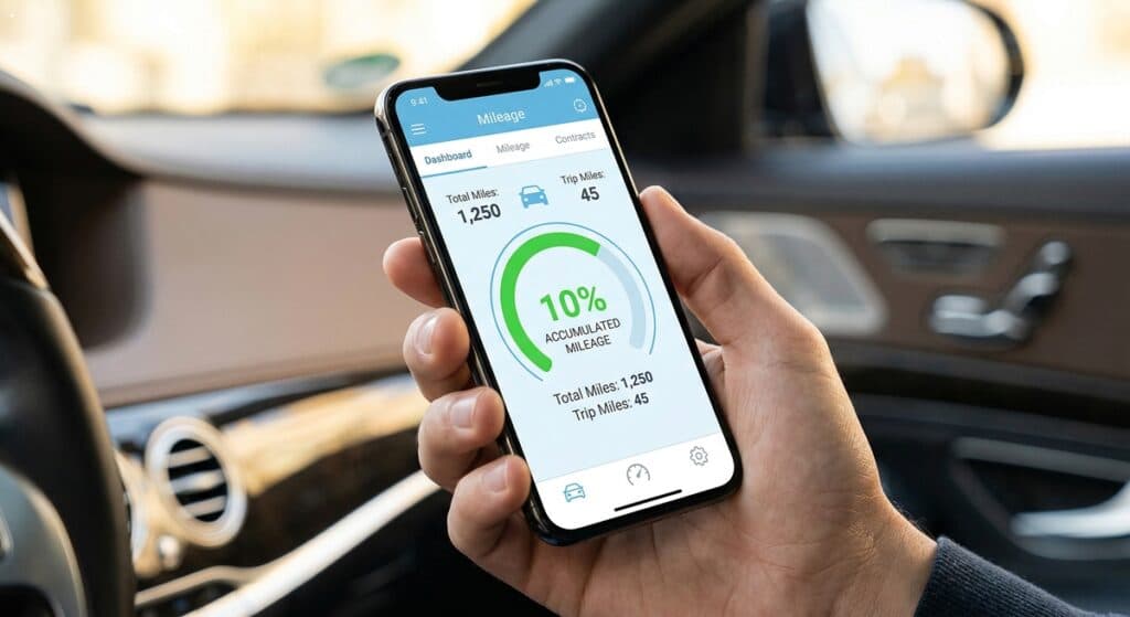 용인 화성 법인탁송 관련 전용 애플리케이션으로 적립금을 확인하는 모습