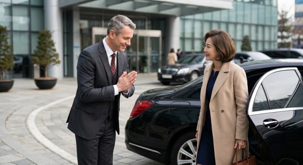 법인대리운전추천 관련 기사가 고객을 응대하는 모습